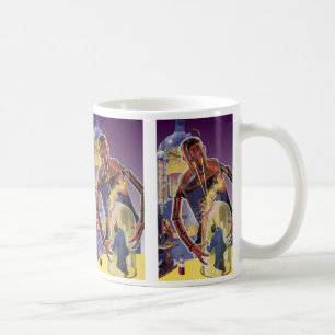 Vintage Science Fiction Robot med Laserstråleögon Kaffemugg