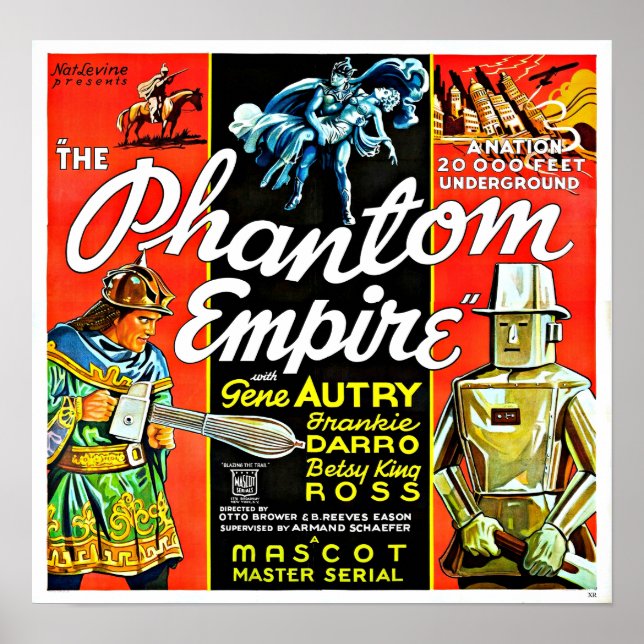 Vintage Science fiction Robot Phantom Empire Poster (Framsidan)