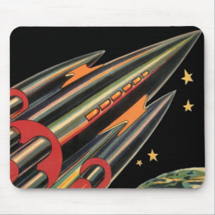 Vintage Science fiction Rocket Frakt efter Space S Musmatta