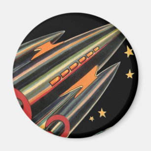 Vintage Science Fiction Rymdskepp av Space Stars Magnet