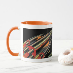 Vintage Science Fiction Rymdskepp av Space Stars Mugg