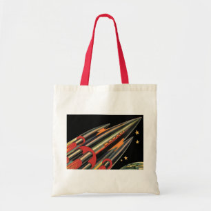 Vintage Science Fiction Rymdskepp av Space Stars Tygkasse