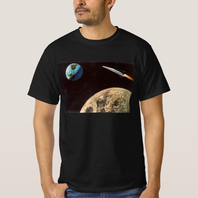 Vintage Science Fiction, rymdskepp över månen Tröja (Framsida)