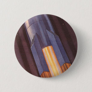 Vintage Science Fiction Rymdskepp Raketer Knapp