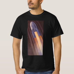 Vintage Science Fiction Rymdskepp Raketer T-shirt