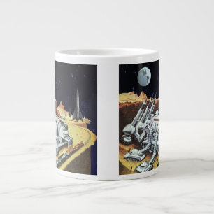 Vintage Science Fiction, rymdstation på månen Jumbo Mugg