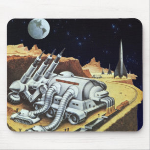 Vintage Science Fiction, rymdstation på månen Musmatta