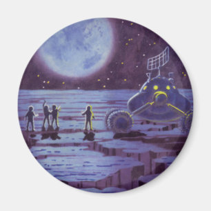 Vintage Science fiction, Sci Fi Alien Måne Landing Magnet
