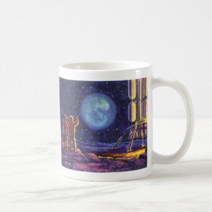 Vintage Science Fiction, Sci-Fi-astronauter på mån Kaffemugg