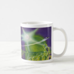 Vintage Science Fiction Sci-Fi Grön Bubbel Planet Kaffemugg