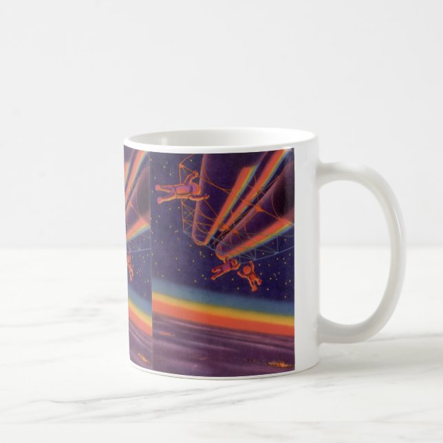 Vintage Science fiction, Sci Fi Rainbow Astronauts Kaffemugg (Höger)