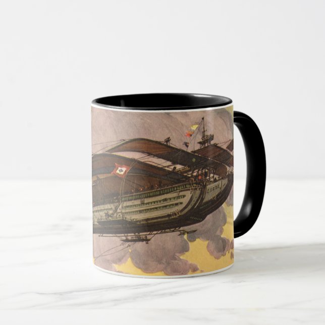 Vintage Science fiction Seaplane Frakt Mugg (Framsida höger)