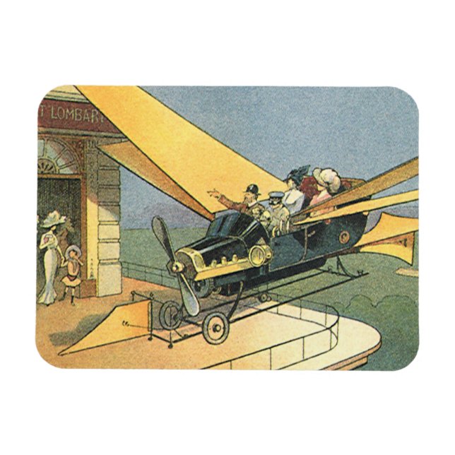 Vintage Science Fiction Steampunk Cabriolet Magnet (Horisontell)