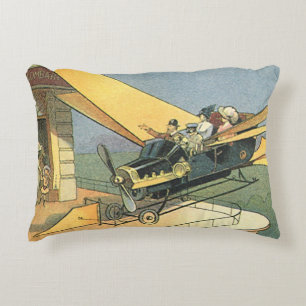 Vintage Science Fiction Steampunk Cabriolet Prydnadskudde
