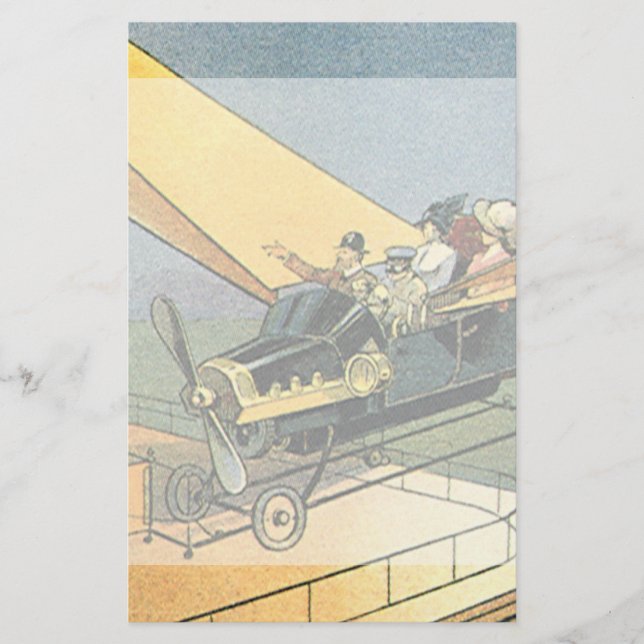 Vintage Science fiction Steampunk Konvertibel bil (Framsida)