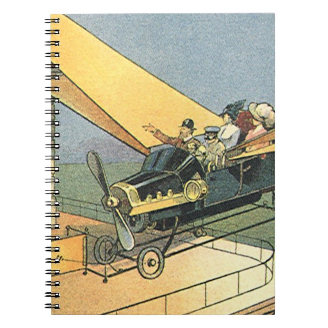 Vintage Science fiction Steampunk Konvertibel bil Anteckningsbok (Framsidan)