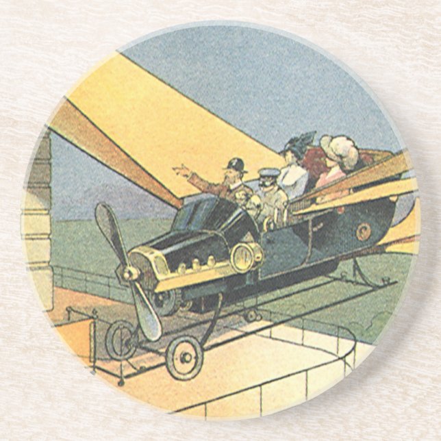 Vintage Science fiction Steampunk Konvertibel bil Underlägg (Framsidan)