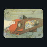 Vintage Science fiction Steampunk Submarine in Sea Magnet<br><div class="desc">Vintage illustration futuristiska Science fiction steampunk resa och transport bild. En viktoriansk ubåt som tar en resa under havet med en grupp turister som ser med fisk,  maneter och andra liv i havet. En framtidskonstruktion för den klassiska tecknaden bok.</div>