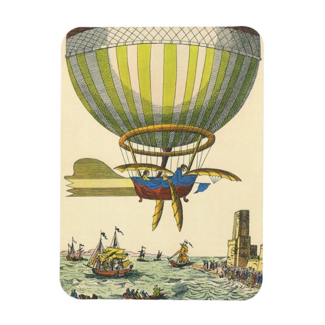 Vintage Science Fiction Steampunk Varm Luft Ballon Magnet (Vertikal)