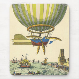 Vintage Science Fiction Steampunk Varm Luft Ballon Musmatta