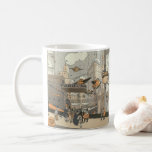 Vintage Science Fiction Urban Paris, ångpunk Kaffemugg<br><div class="desc">Vintage illustration Victorian steam punk Science Fiction futuristisk resa och transport metropol bild. Staden Paris,  Frankrike i framtiden med personliga storlek flygplan istället för bilar och Gare du Nord tunnelbanestation.</div>