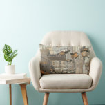 Vintage Science fiction Urban Paris, Steam Punk Lumbarkudde<br><div class="desc">Vintage illustration Viktoriansk ånga slår Science fiction futuristiska och transport metropolbild. Staden Paris,  Frankrike i framtiden med personbilsformat flygplan i stället för bilar och Gare du Nord-tunnelbanan tåg station.</div>