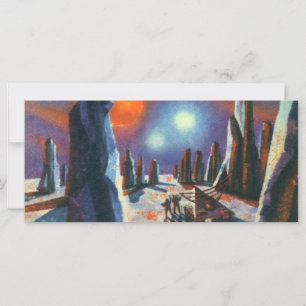 Vintage Science Fiction Utländsk Planet med Aliens
