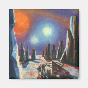 Vintage Science Fiction Utländsk Planet med Aliens Magnet