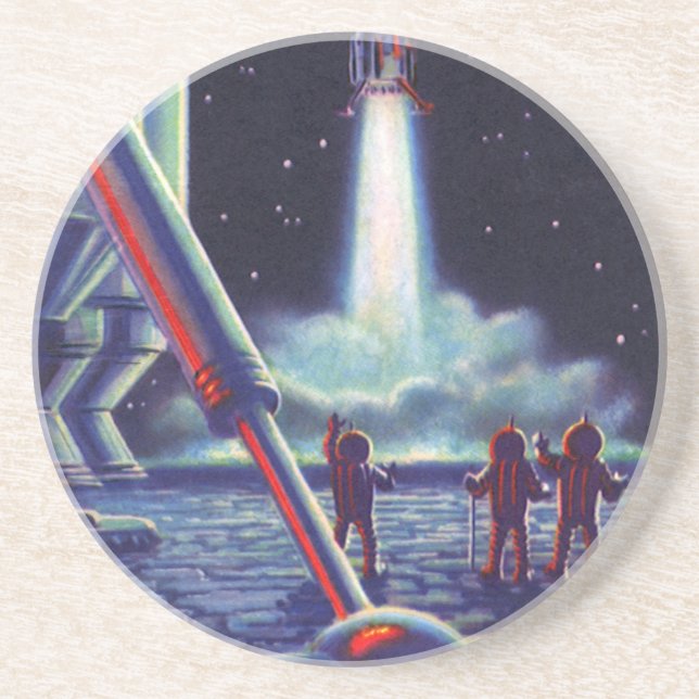 Vintage Science Fiction-utomålingsväsende vinkar t Underlägg (Framsidan)