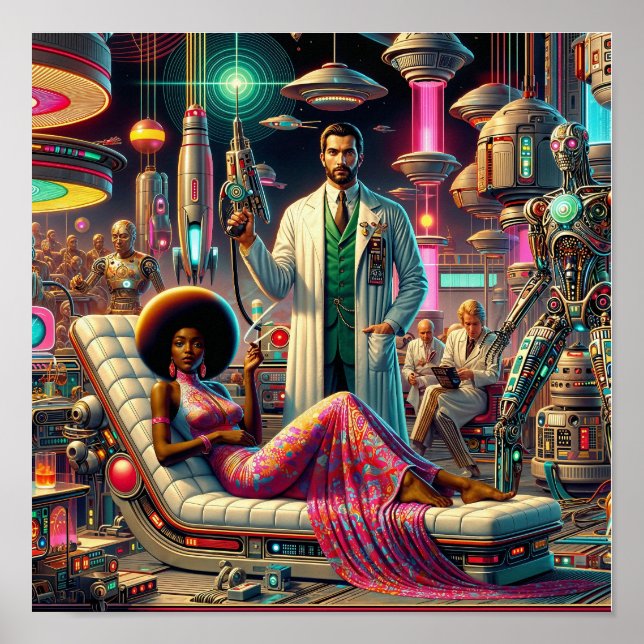 Vintage Science Fiction-Utomjordingar Poster (Framsidan)