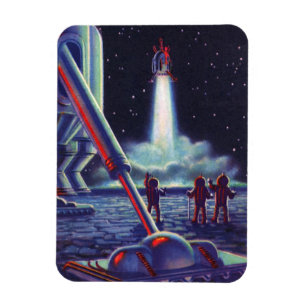 Vintage Science fiction Utomjordingar Wave to Rock Magnet