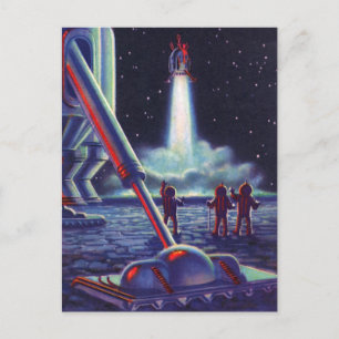 Vintage Science fiction Utomjordingar Wave to Rock Vykort