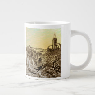Vintage Science Fiction-utomloppning på planetkons Jumbo Mugg