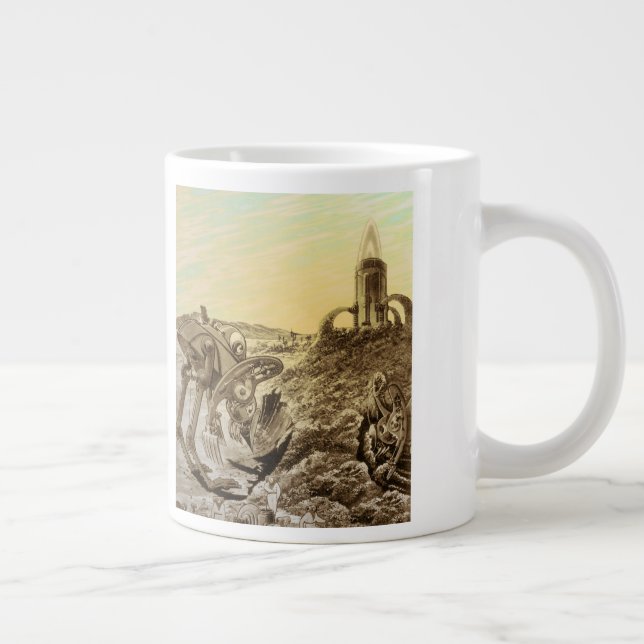 Vintage Science Fiction-utomloppning på planetkons Jumbo Mugg (Höger)