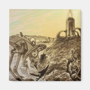 Vintage Science Fiction-utomloppning på planetkons Magnet