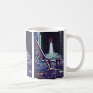 Vintage Science Fiction-utomloppning vinkar till r Kaffemugg