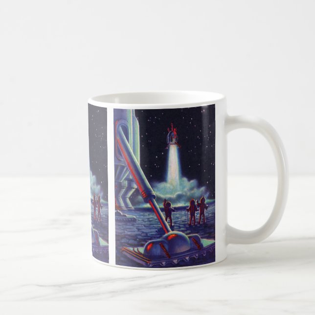 Vintage Science Fiction-utomloppning vinkar till r Kaffemugg (Höger)