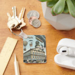 Vintage Science fiction, Victorian Steam Punk City Nyckelring<br><div class="desc">Vintagens illustration av resor och bilden av science fiction i transport futuristiska, som ger människor som färdas med styva, blåsor, luftballonger, ett omvänt tåg och en omvänd bil i en Victoriansk ångpunk i stadsmetropolscenen.</div>