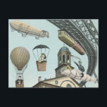 Vintage Science fiction, Victorian Steam Punk City Vykort<br><div class="desc">Vintagens illustration av resor och bilden av science fiction i transport futuristiska,  som ger människor som färdas med styva,  blåsor,  luftballonger,  ett omvänt tåg och en omvänd bil i en Victoriansk ångpunk i stadsmetropolscenen.</div>