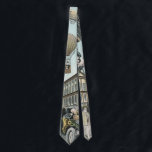 Vintage Science Fiction, Victorian Steam Punk Stad Slips<br><div class="desc">Nu tillgänglig! Dubbelsidigt tryckta slipsar! Dubbelt så trevligt!
Vintage illustration resa och transport futuristisk science fiction-bild med människor som reser med luftskepp, luftskepp, varmluftsballonger, ett inverterat tåg och en antikt cabriolet i en viktoriansk ångpunk retro urban storstadsmetropol.</div>