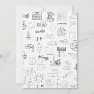 Vintage Science Illustrations Black White Mönster Kort