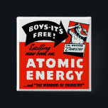 Vintage Science Leksak Atomic Energy För barn! Knapp<br><div class="desc">Vintage Science Chemical Experiment Kit med atomenergins För barn!</div>