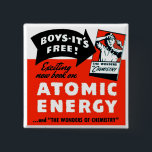 Vintage Science Leksak Atomic Energy För barn! Knapp<br><div class="desc">Vintage Science Chemical Experiment Kit med atomenergins För barn!</div>