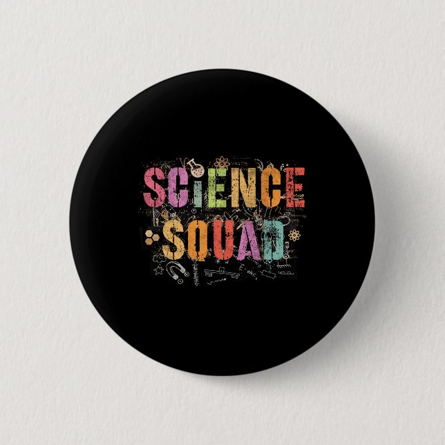 Vintage Science Squad Tekniklärare Team Stud Knapp (Framsida)