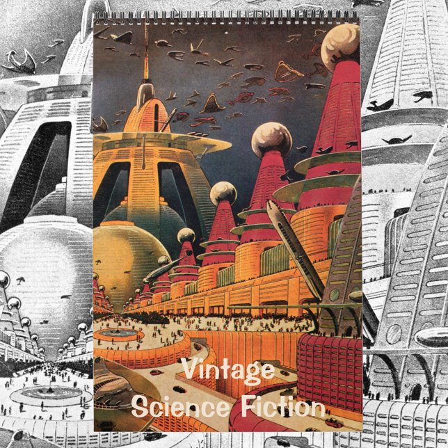 Vintage SciFi-illustrationer, Retro Science fictio Kalender (Skapare uppladdad)