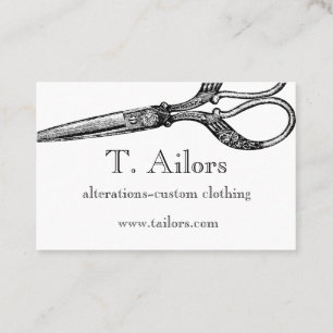 Vintage scissors temavisitkorten visitkort