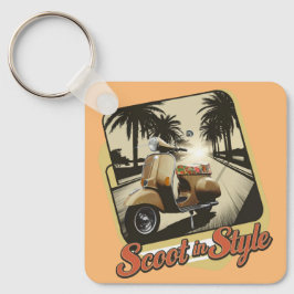 Vintage Scoot i Stil-nyckelkedjan Nyckelring