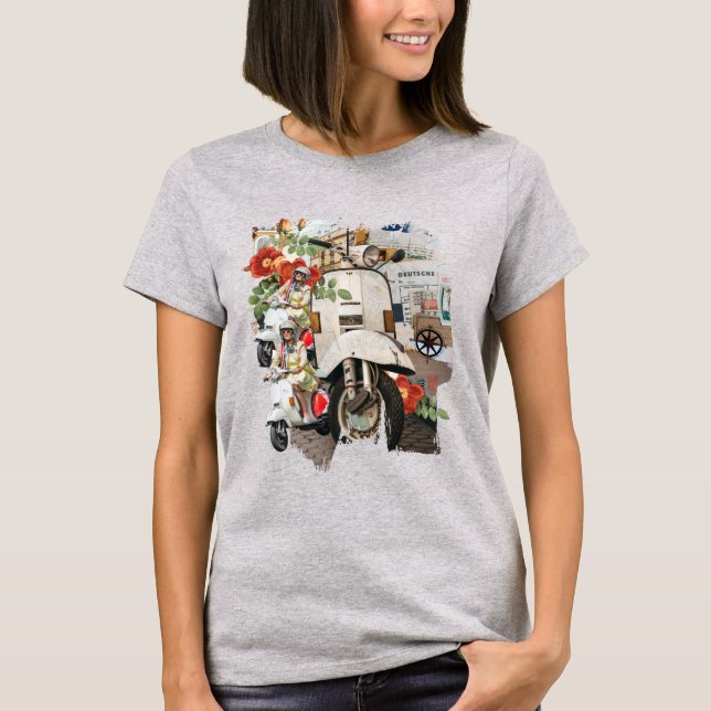 Vintage Scooter Collage T-Shirt (Framsida)