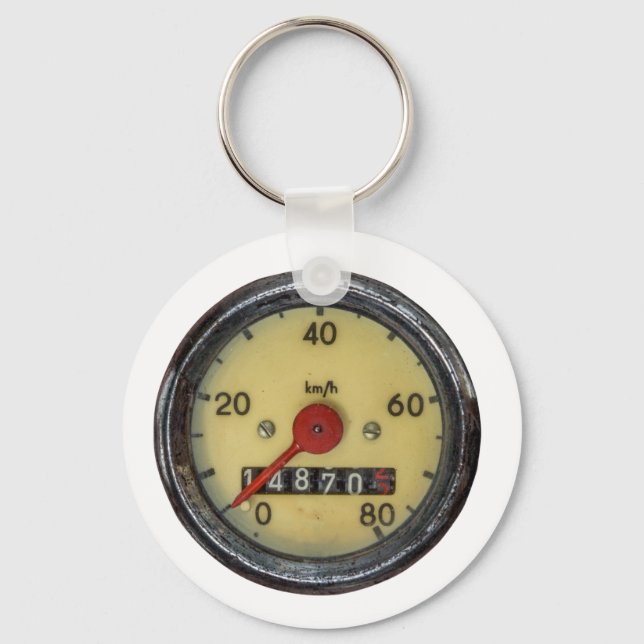 Vintage Scooter Speedometer Nyckelring (Framsida)