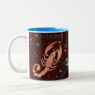 Vintage Scorpio Mörk Personlig Zodiac Två-Tonad Mugg